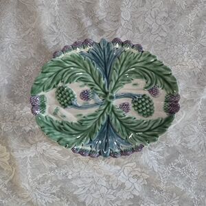Artistic Green and Purple Ceramic Platter
